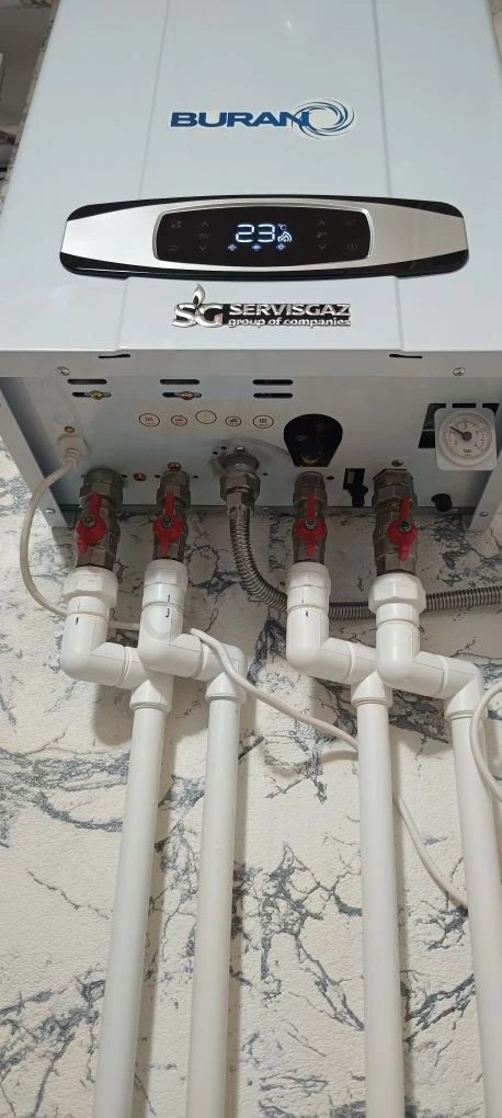 Котёл BURAN Servisgaz — обвязка и краны